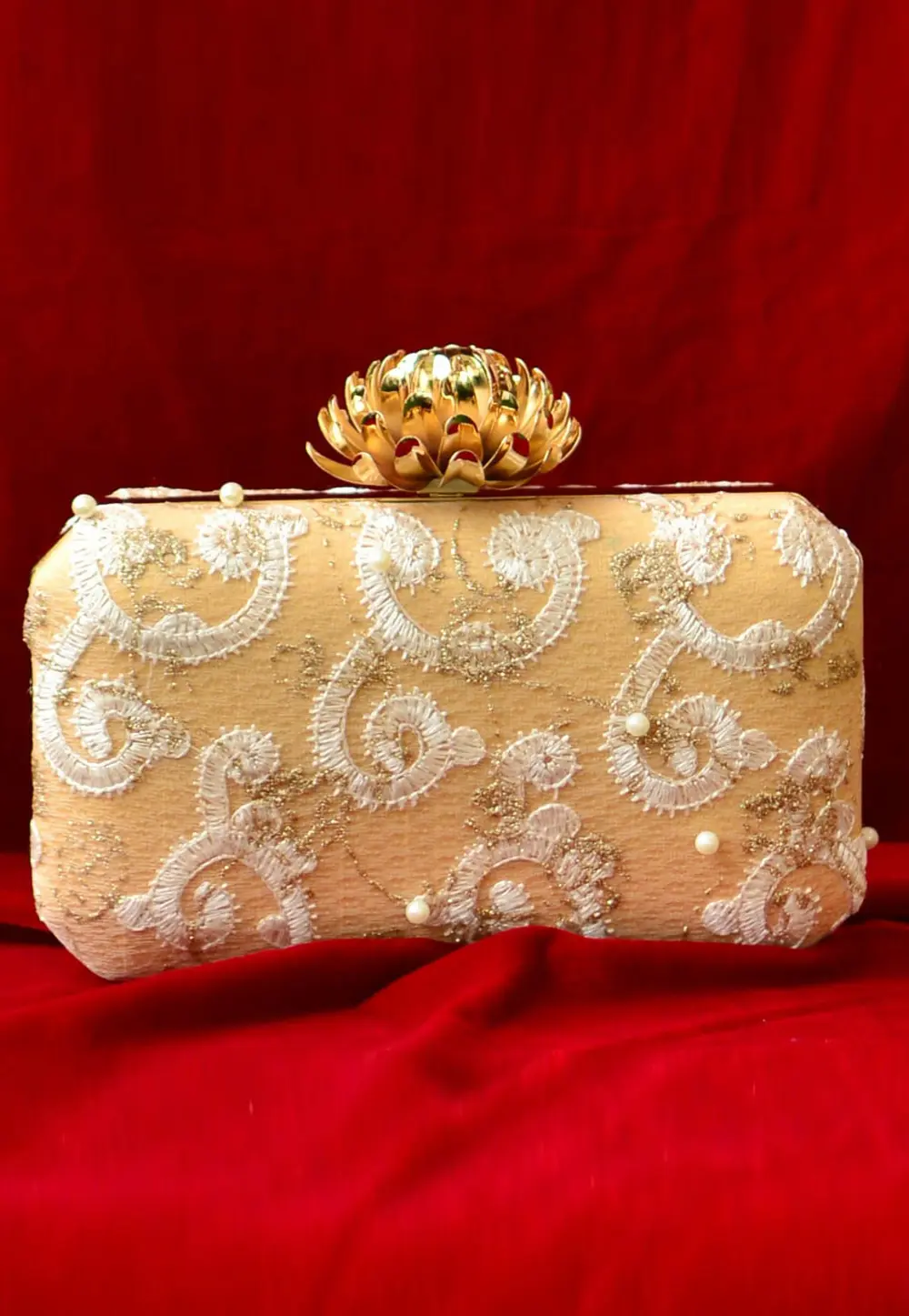 Yellow Art Silk Clutch 299386