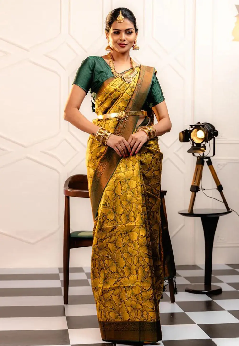 Yellow Banarasi Silk Saree 298183