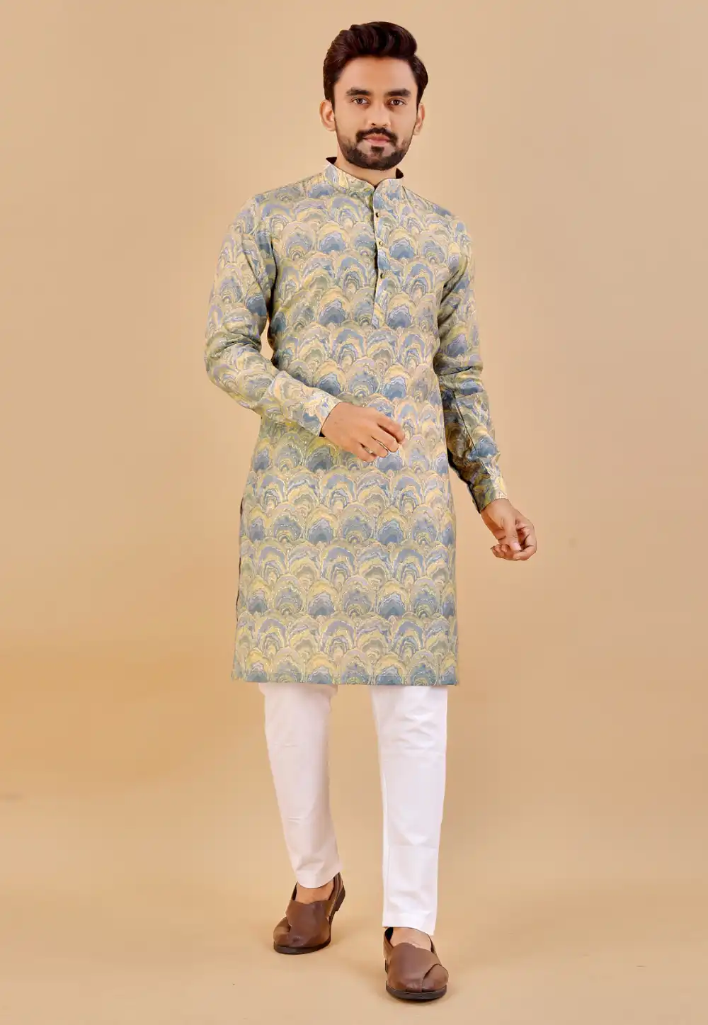 Yellow Cotton Kurta Pajama 290111