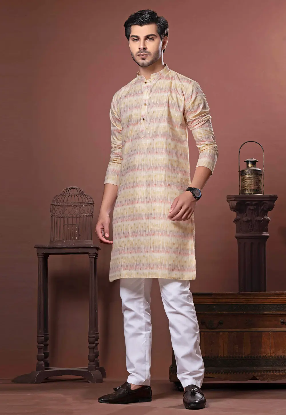 Yellow Cotton Kurta Pajama 302117