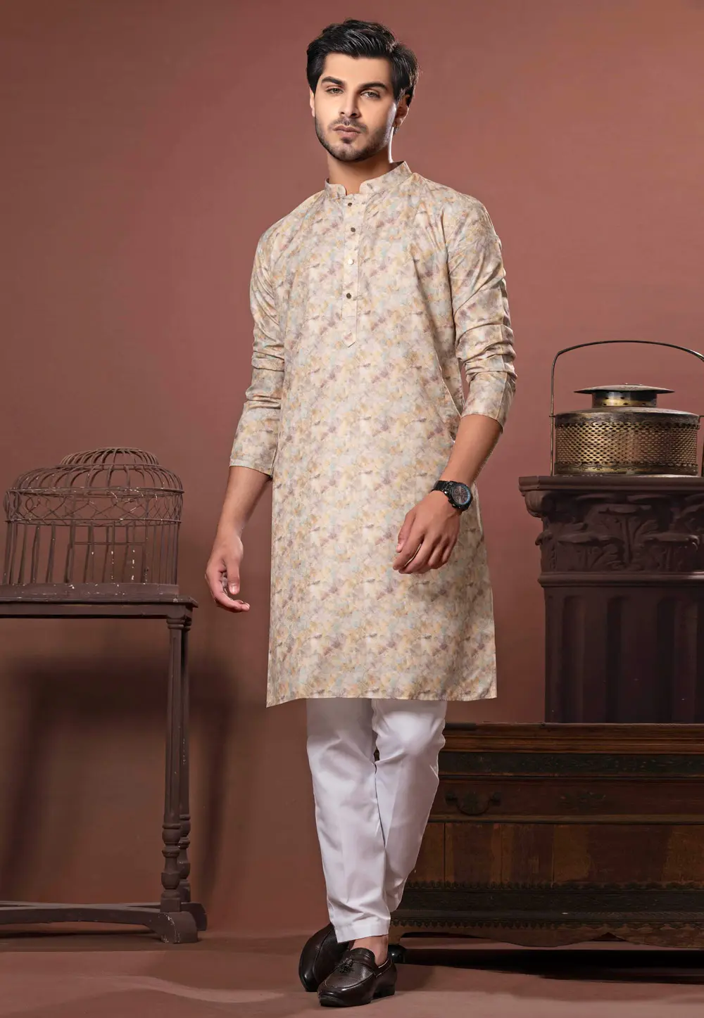 Yellow Cotton Kurta Pajama 302136