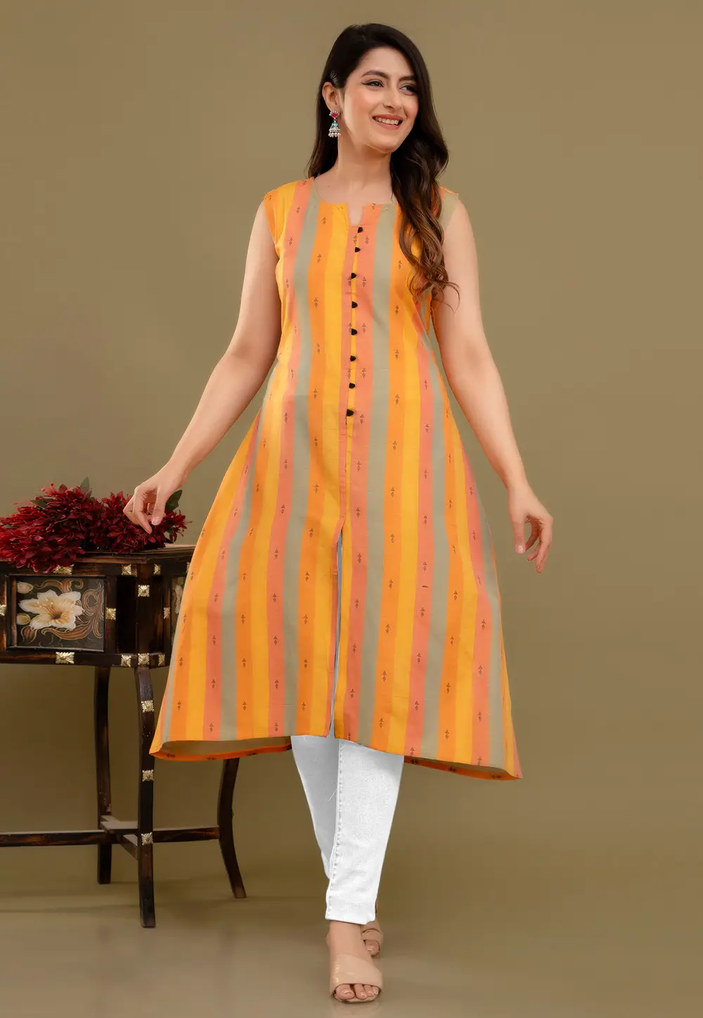 Yellow Cotton Long Tunic 296719