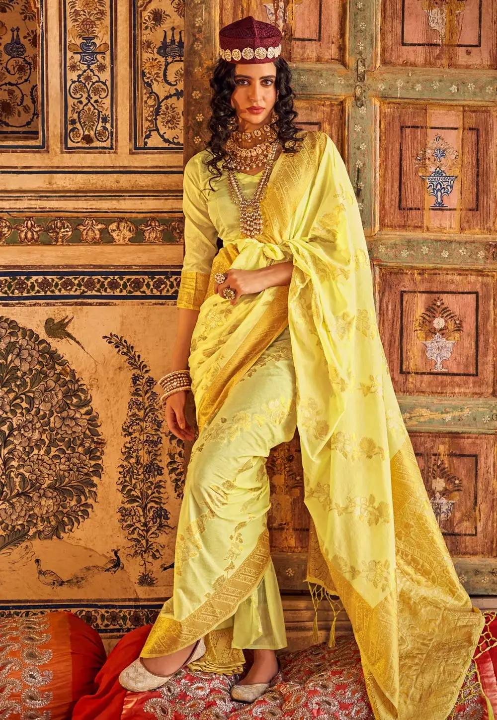 Yellow Georgette Saree With Blouse 296521