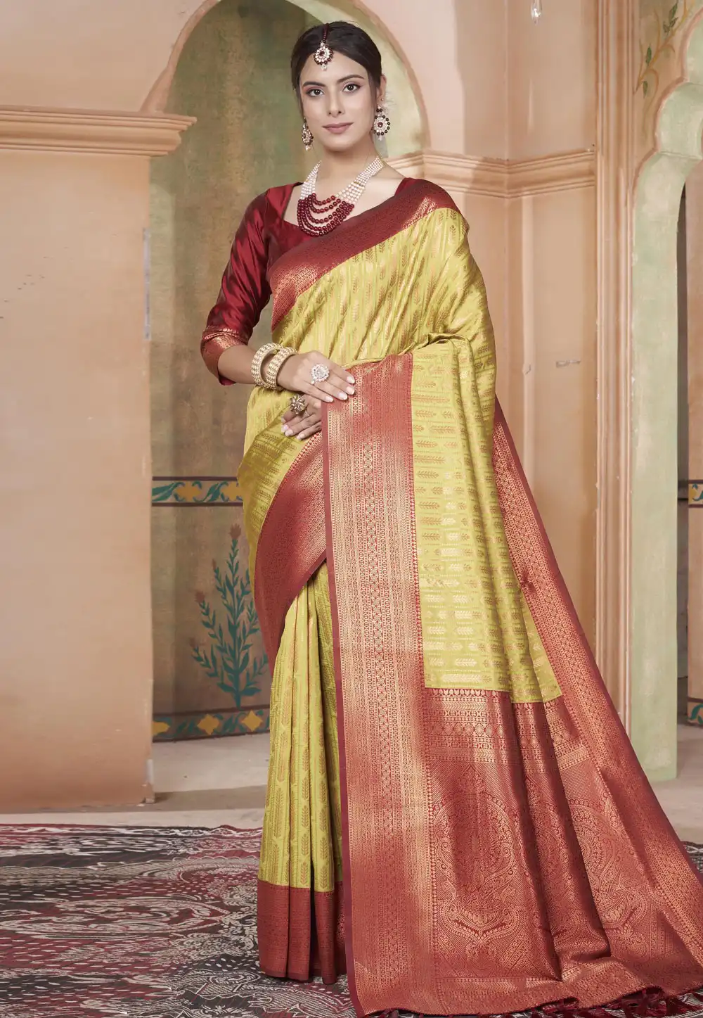 Yellow Kanjivaram Silk Saree 288183