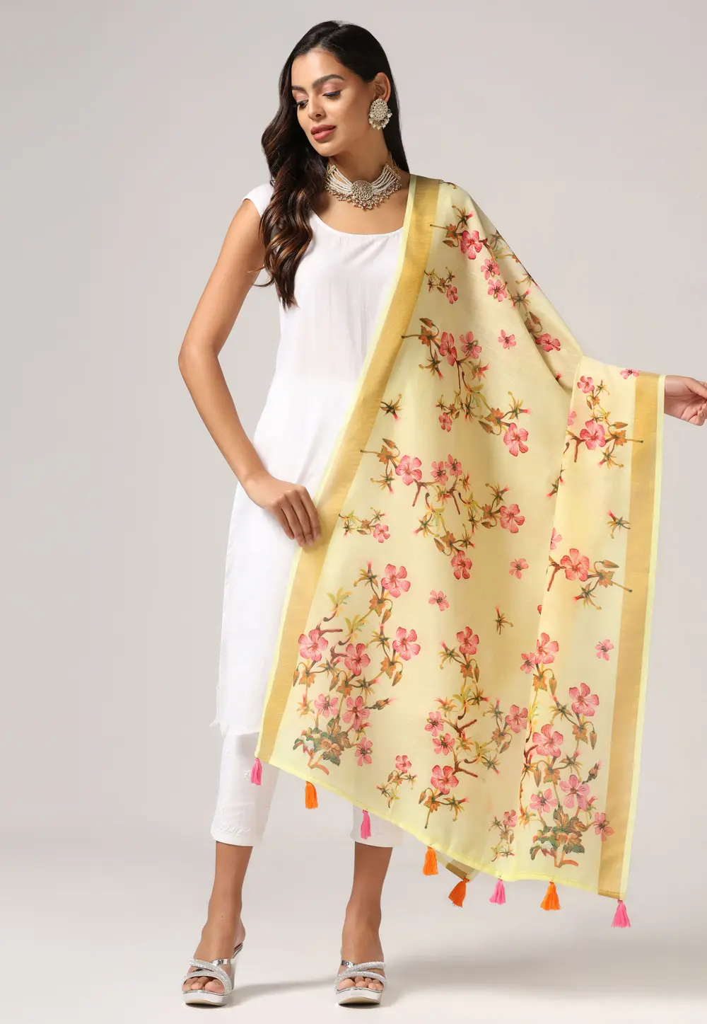 Yellow Linen Dupatta 303714