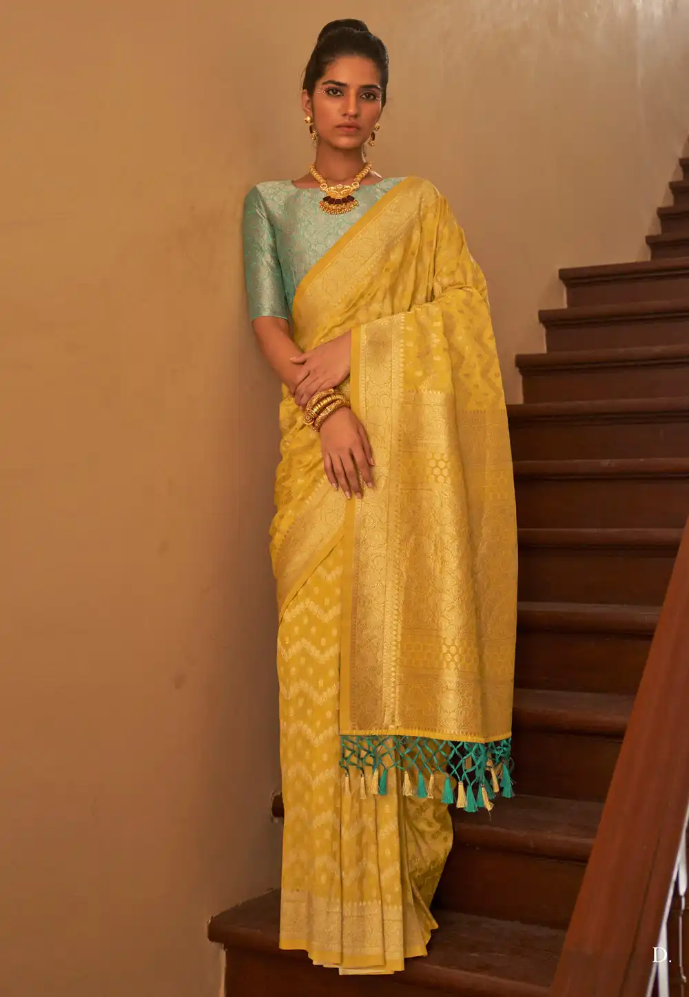 Yellow Nylon Saree With Blouse 289112