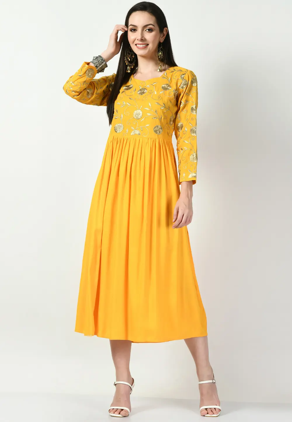 Yellow Rayon Gown 299646