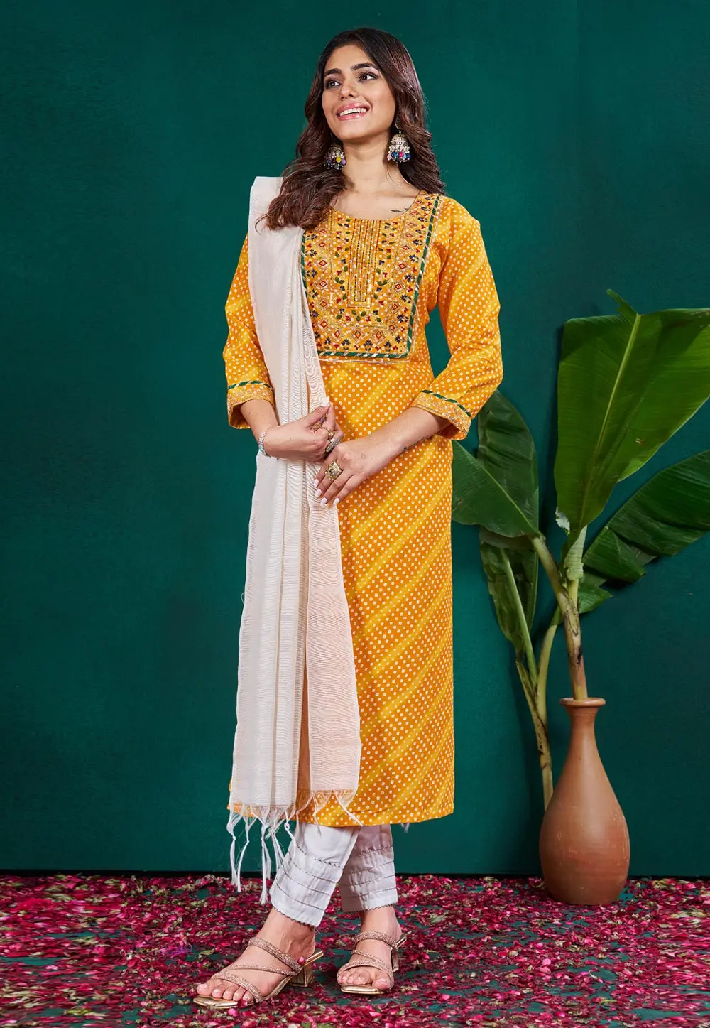 Yellow Rayon Readymade Pakistani Suit 299292