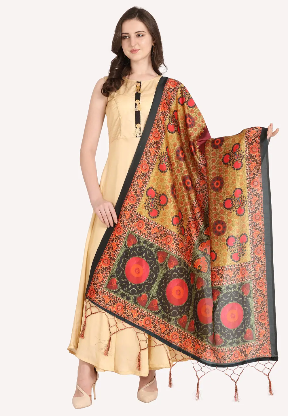 Yellow Silk Dupatta 296504