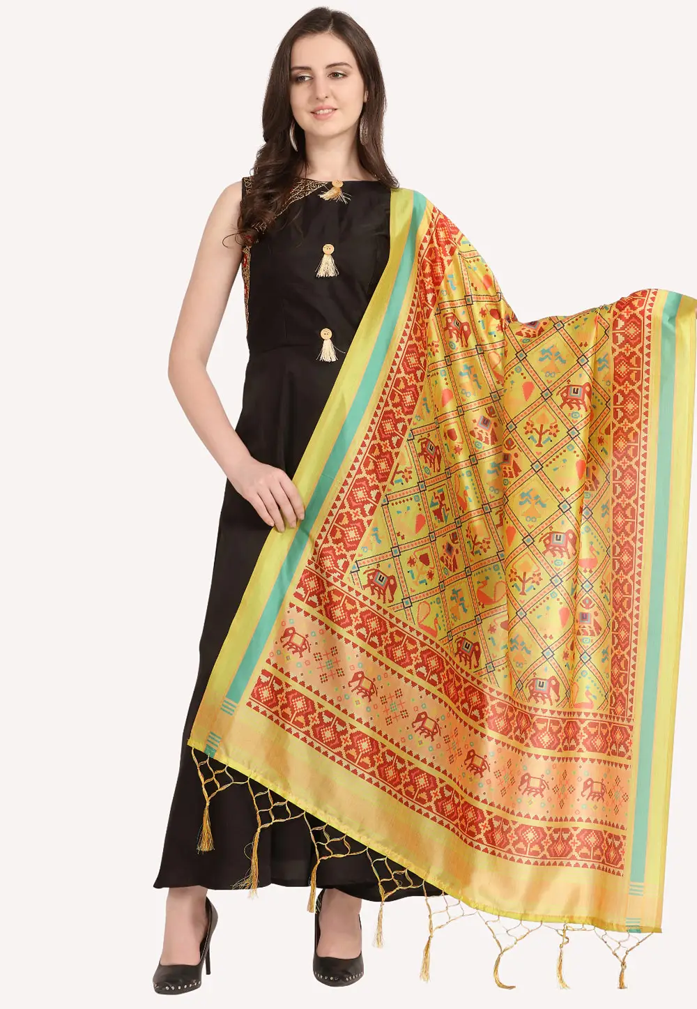 Yellow Silk Dupatta 296480