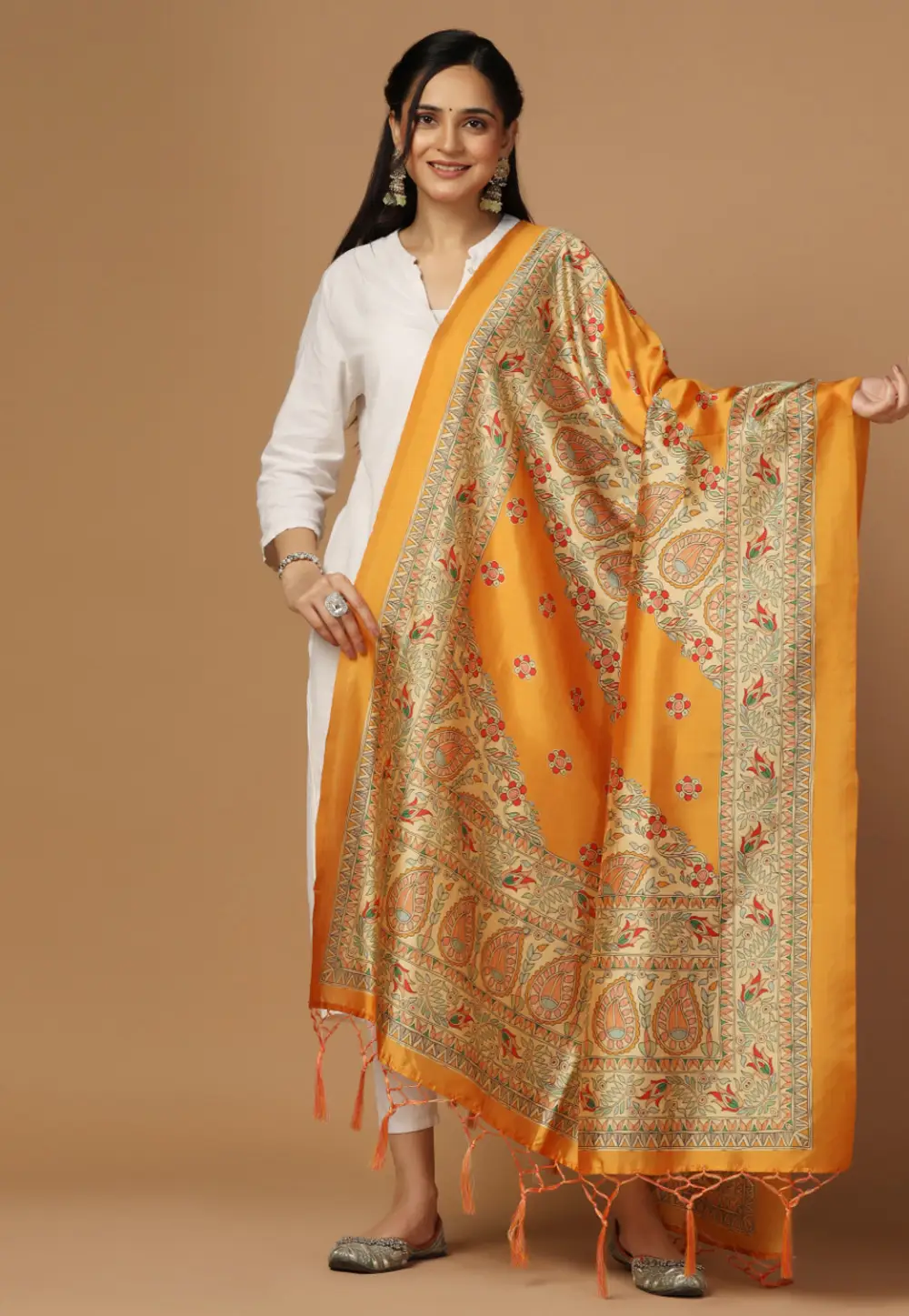 Yellow Silk Dupatta 296852