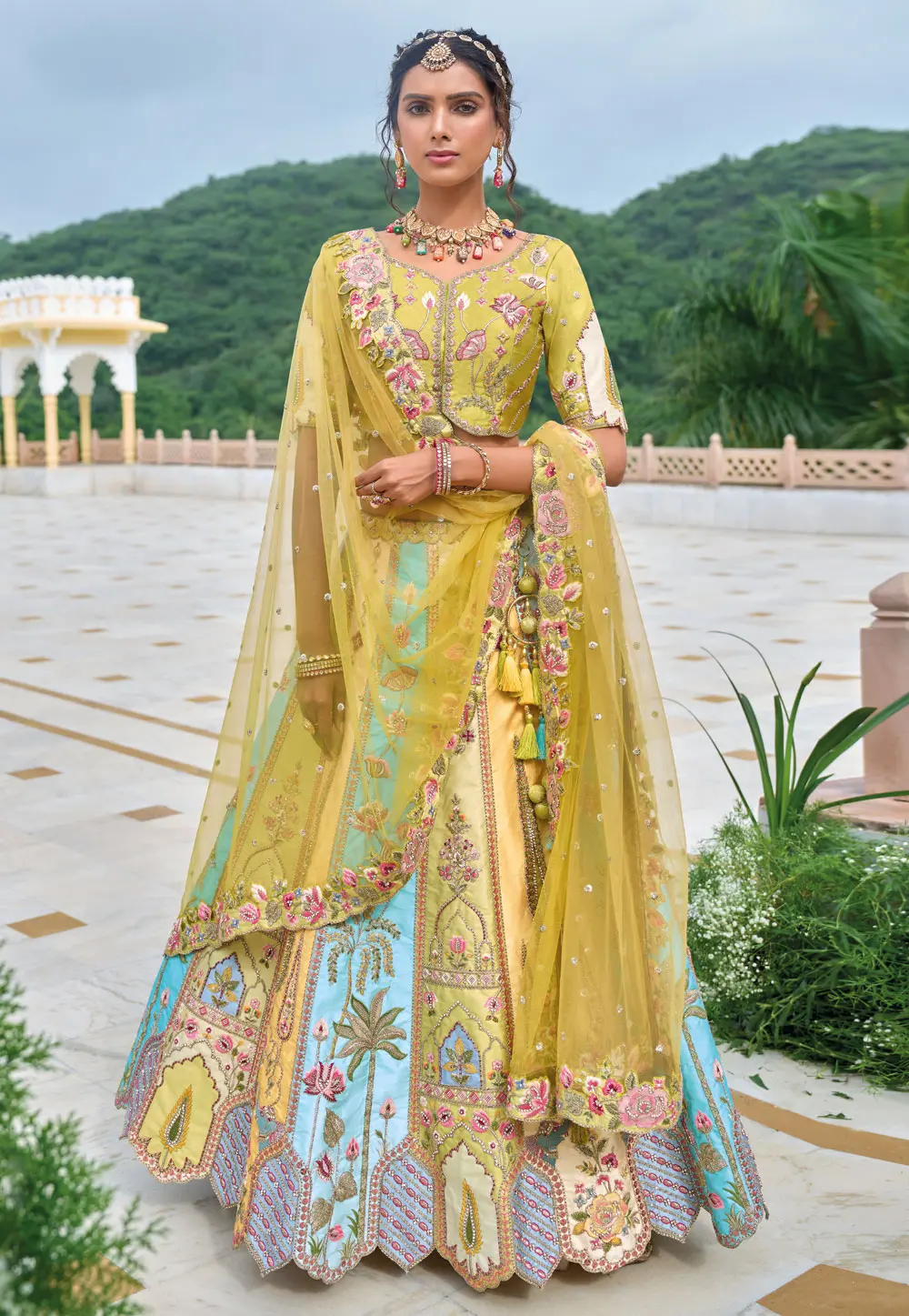 Yellow Silk Lehenga Choli 298238