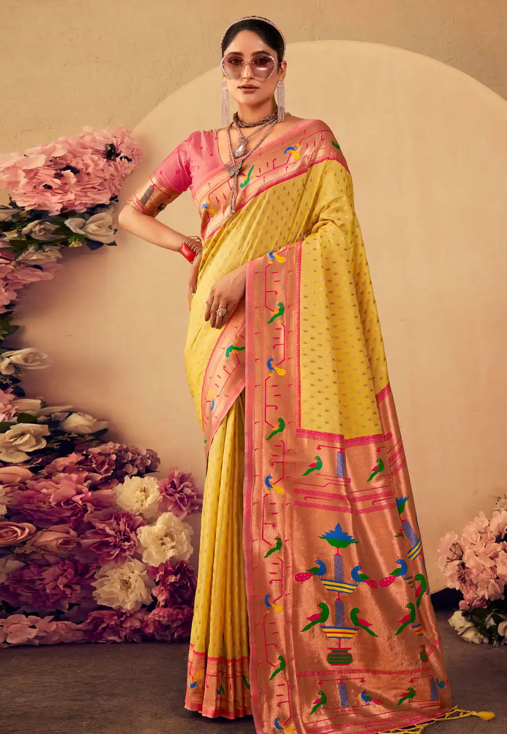 Yellow Silk Paithani Saree 290213