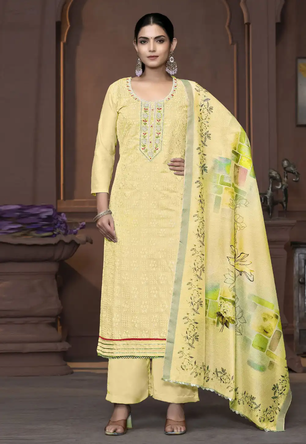 Yellow Silk Pakistani Suit 294235