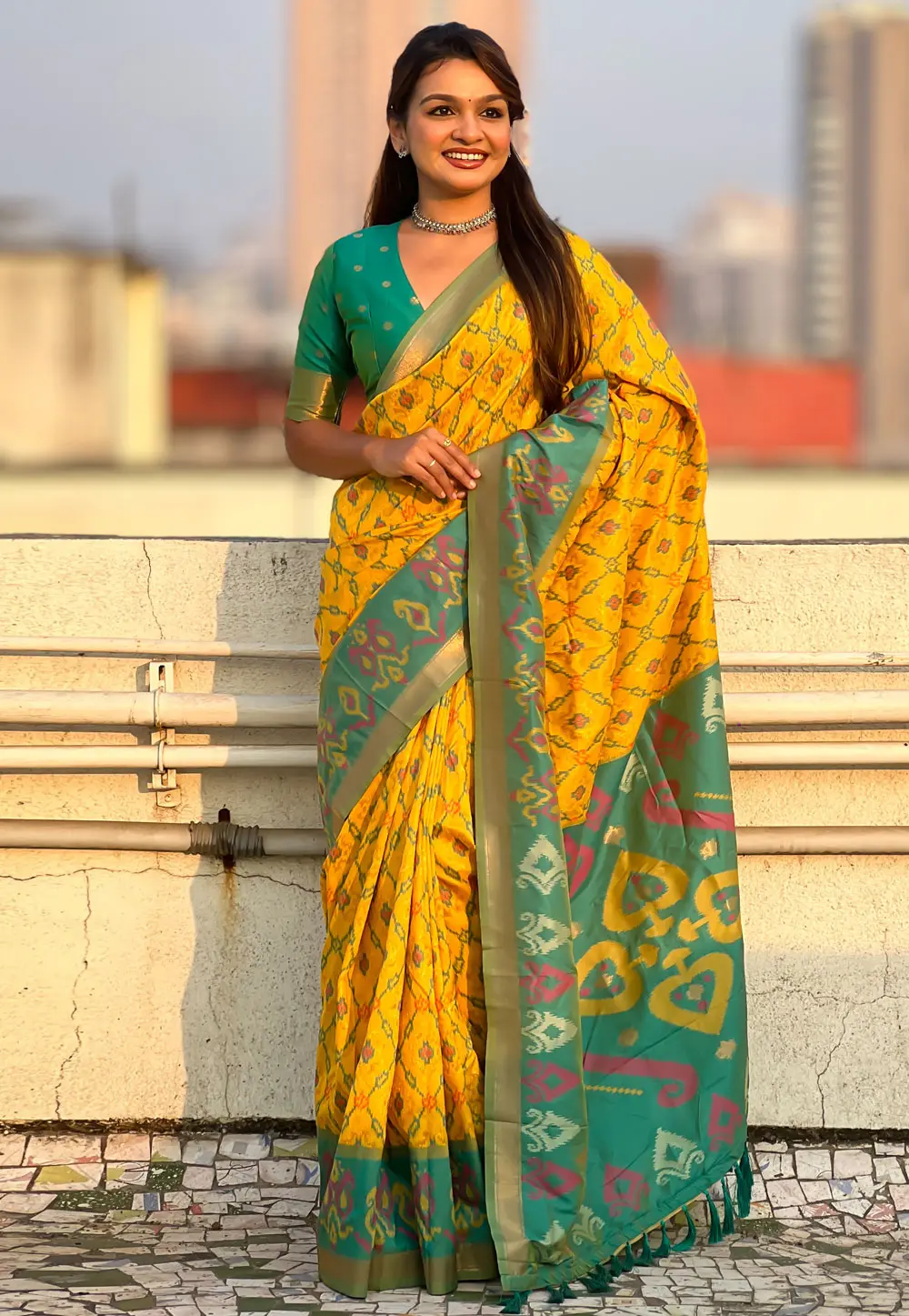 Yellow Silk Patola Saree 303922