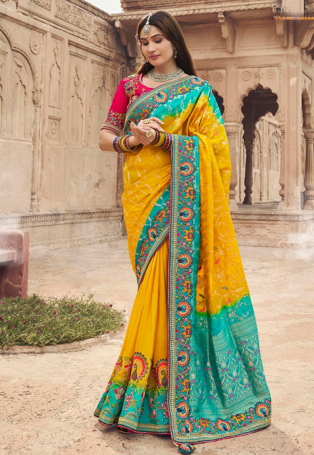 Yellow Silk Saree With Blouse 305848