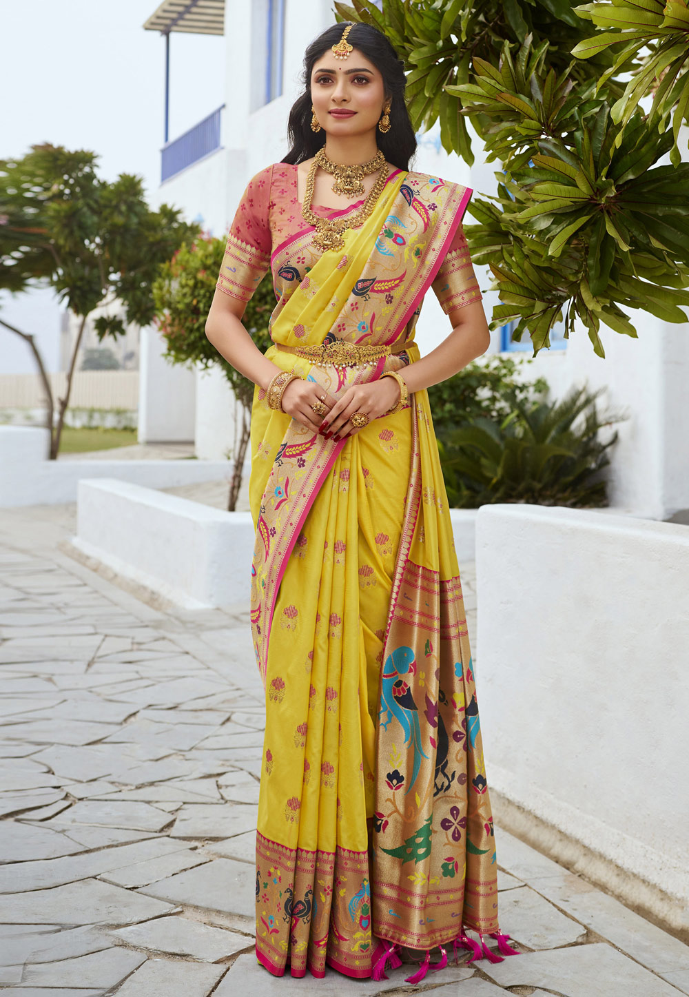 Yellow Silk Saree With Blouse 286594