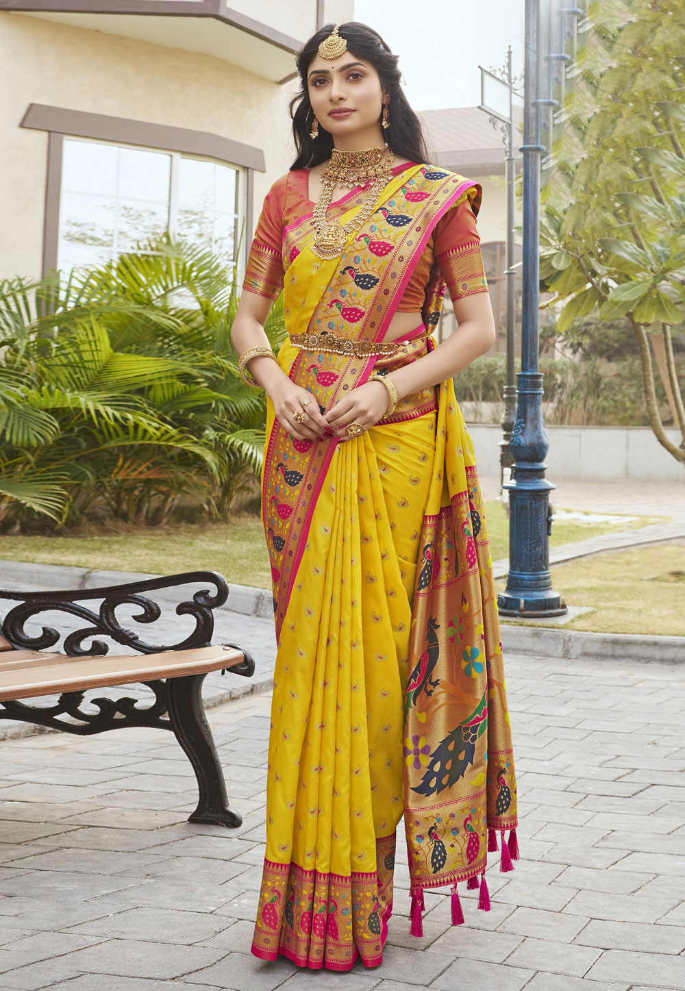 Yellow Silk Saree With Blouse 286600