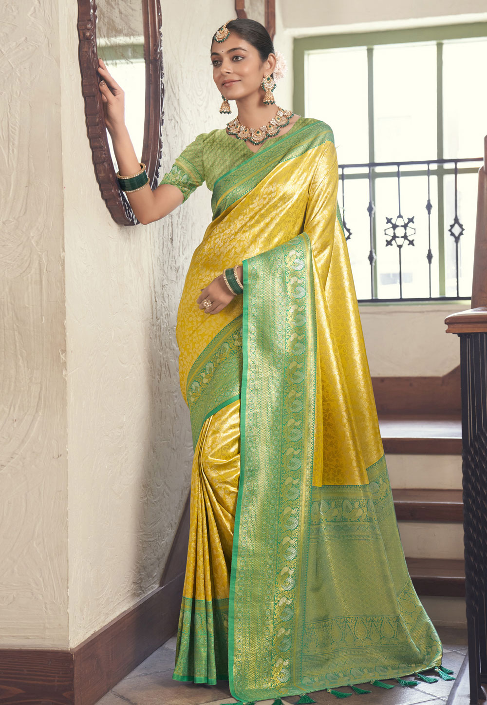 Yellow Silk Saree With Blouse 286976