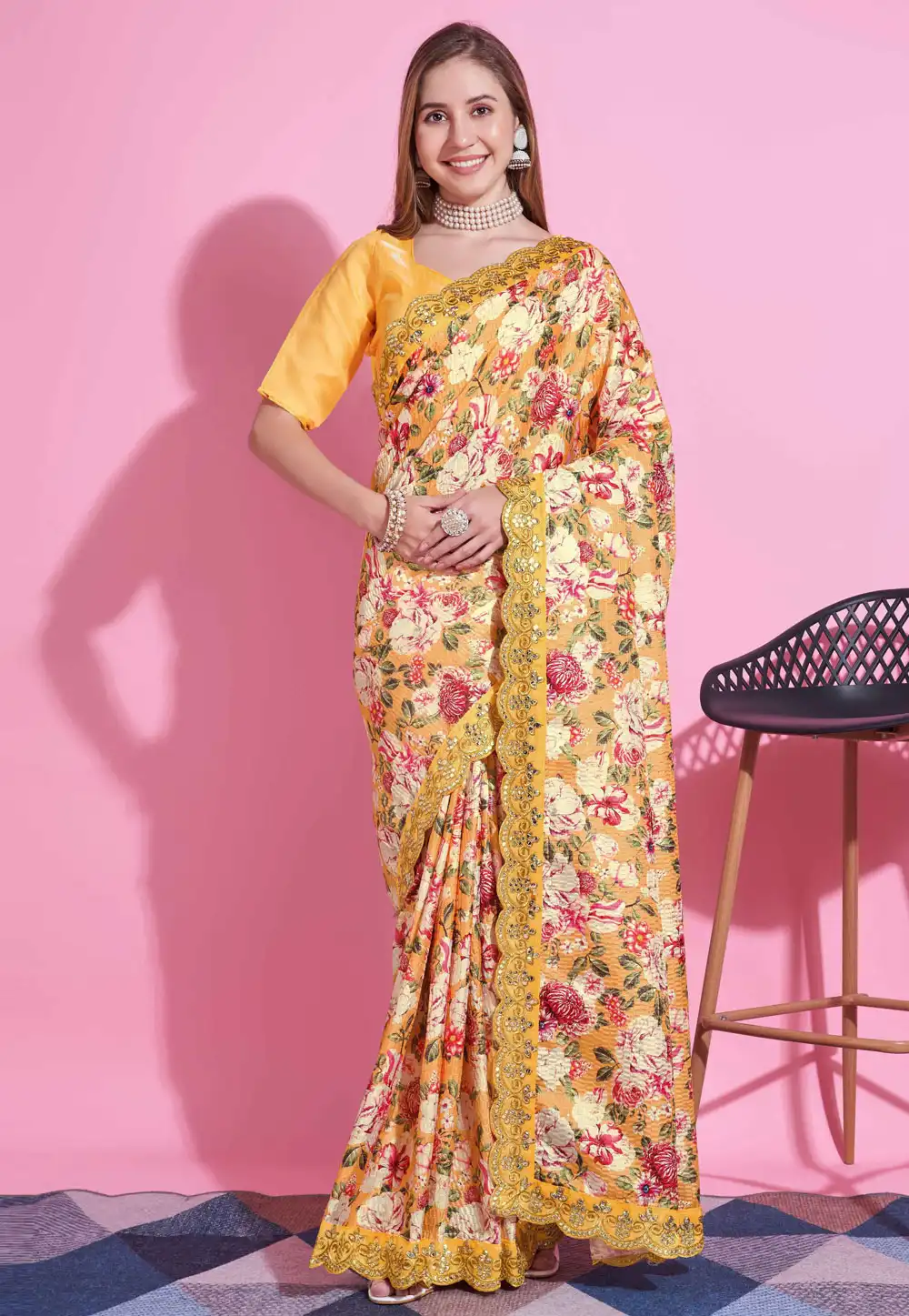 Yellow Silk Saree With Blouse 290826