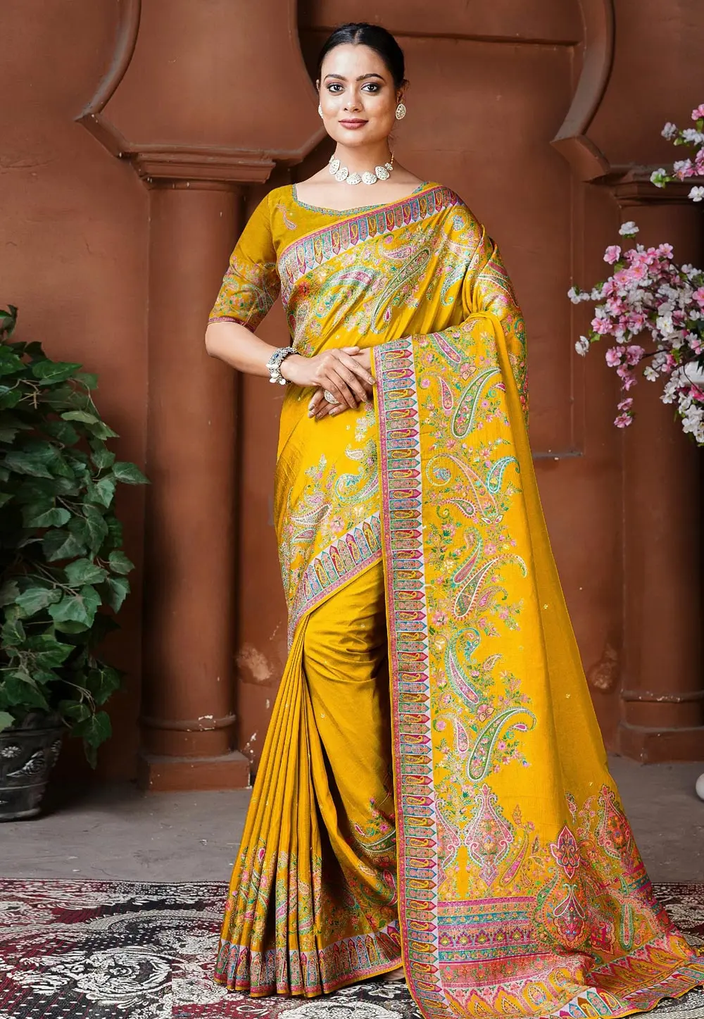 Yellow Silk Saree With Blouse 303647