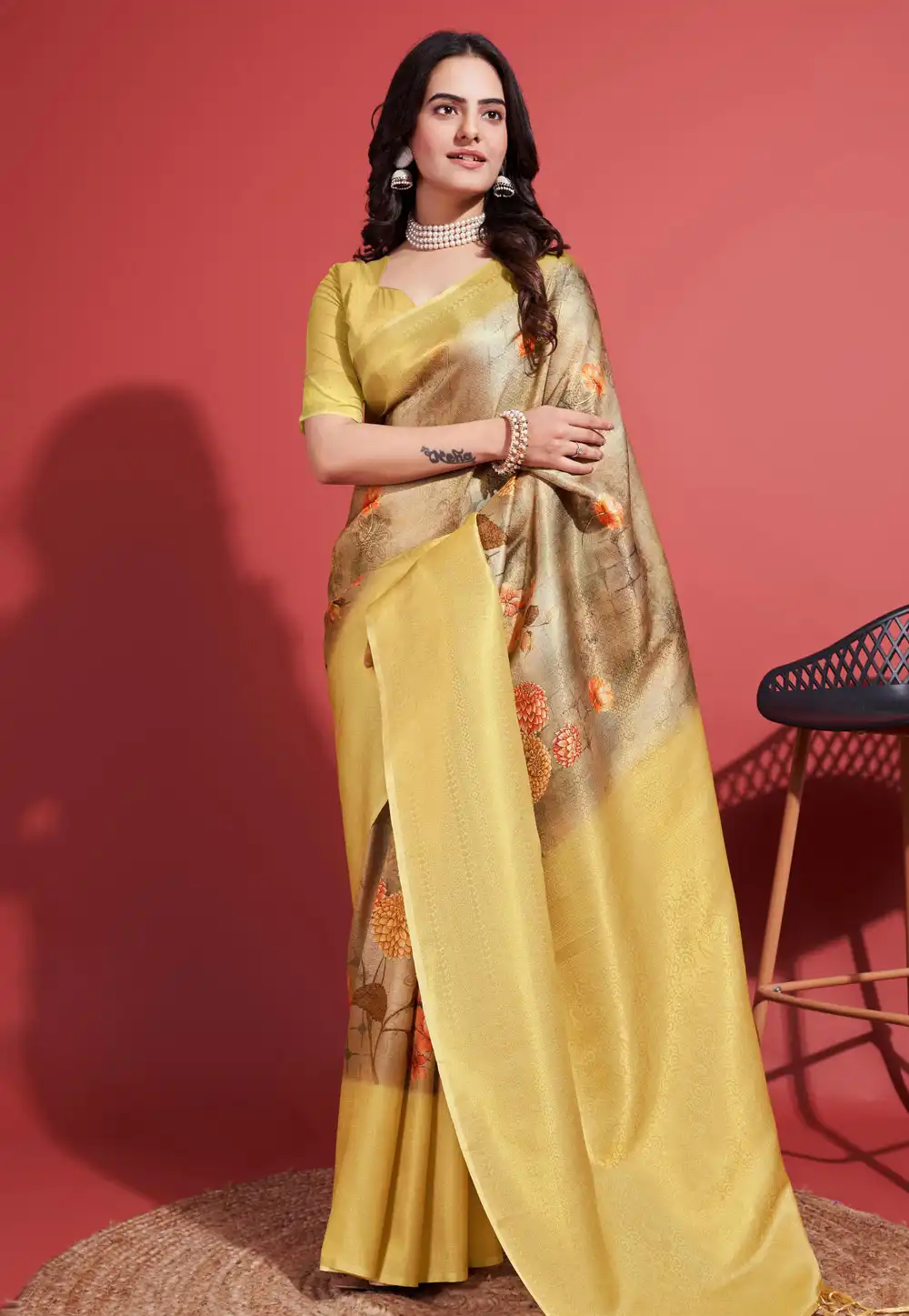 Yellow Silk Saree With Blouse 289327