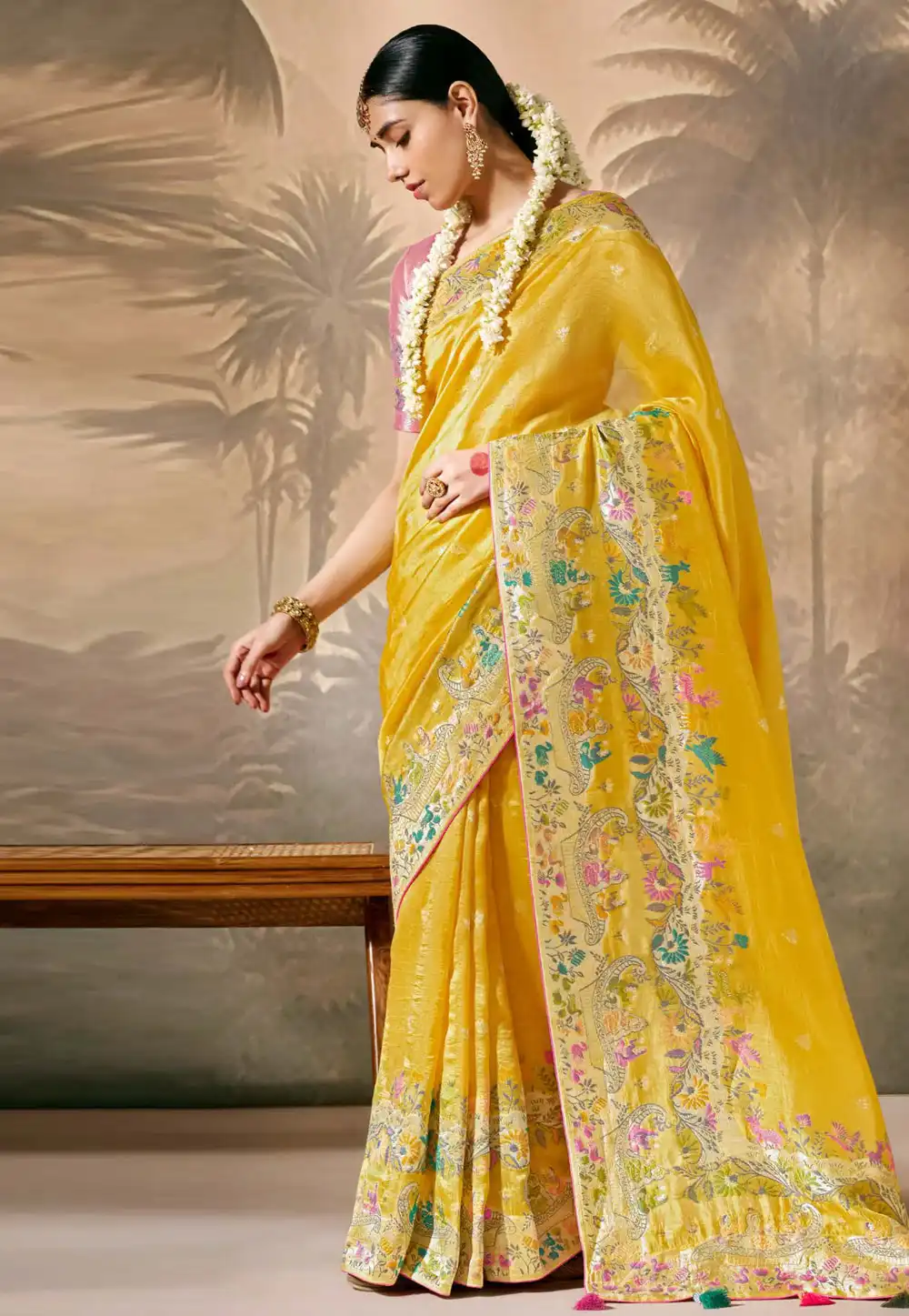 Yellow Silk Saree With Blouse 294815