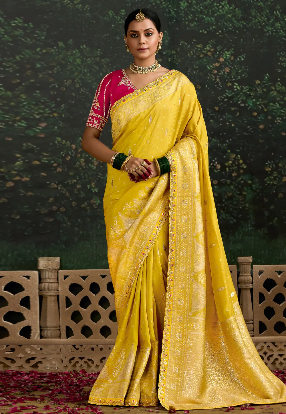 Yellow Silk Saree With Blouse 297752