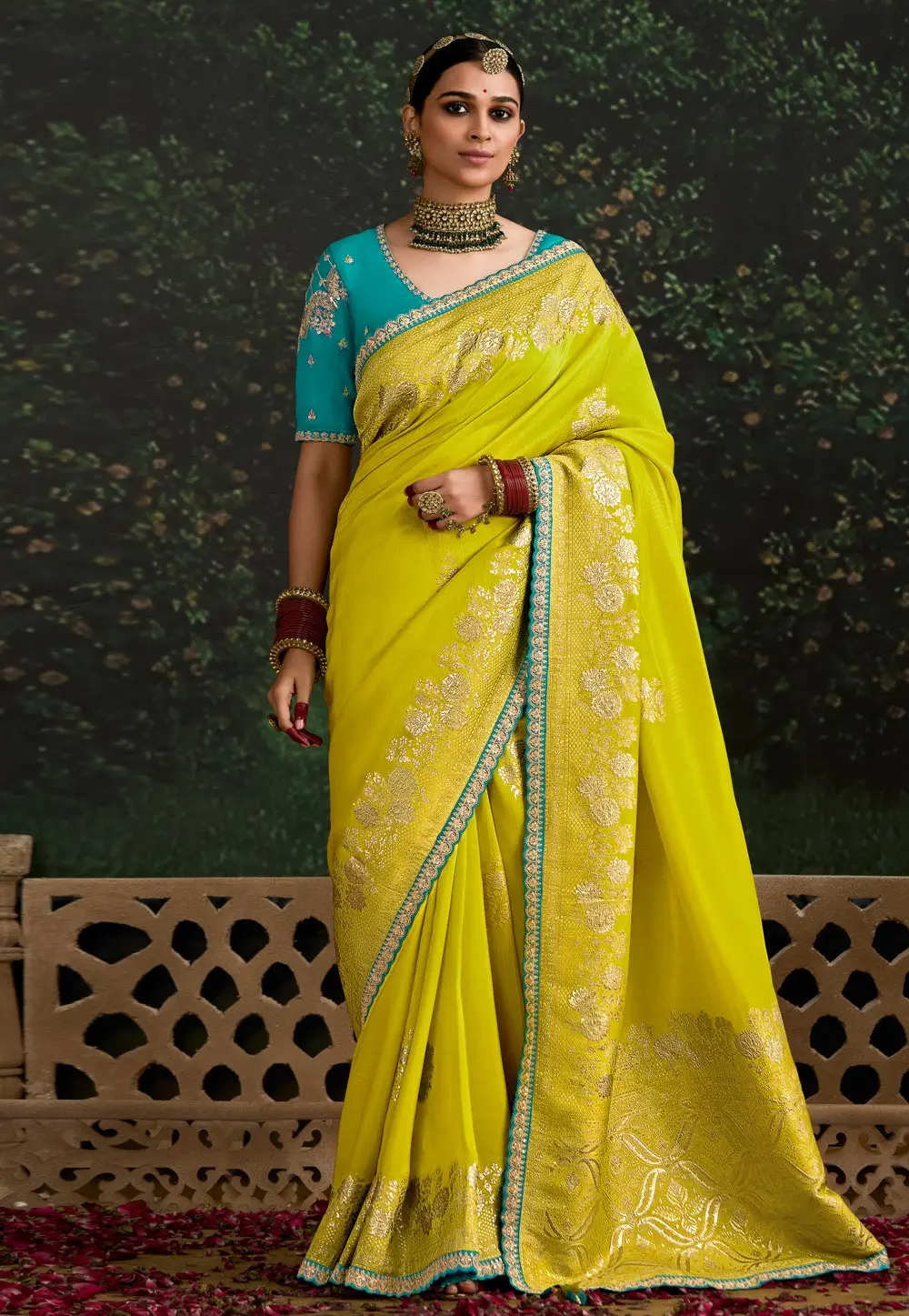 Yellow Silk Saree With Blouse 297756