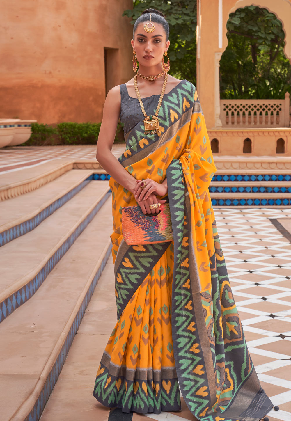Yellow Silk Saree With Blouse 308346