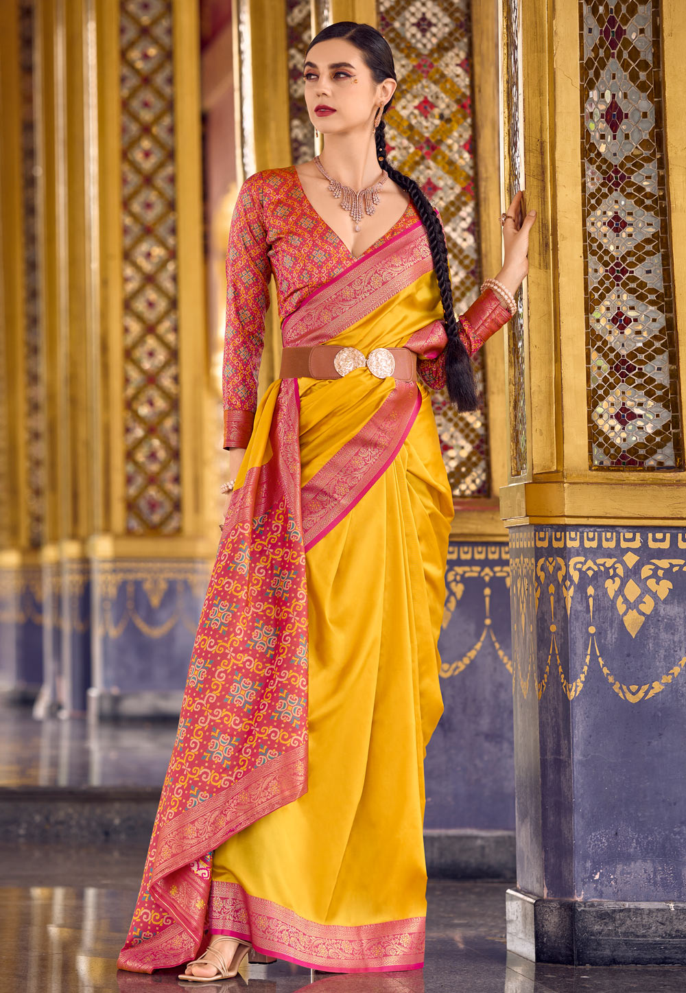 Yellow Silk Saree With Blouse 311015