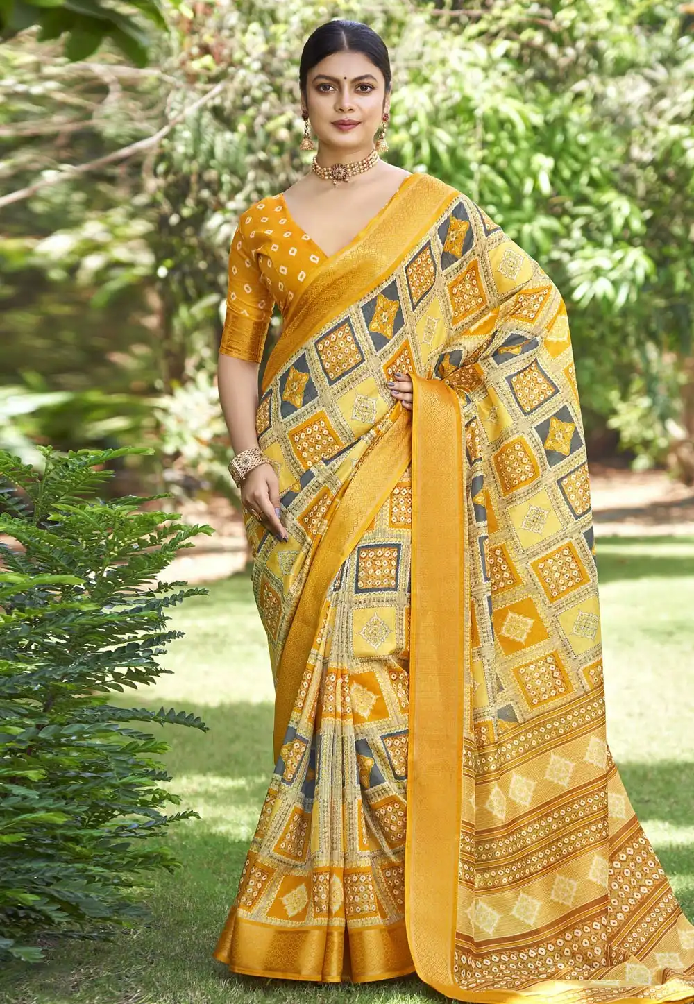 Yellow Silk Saree With Blouse 288464