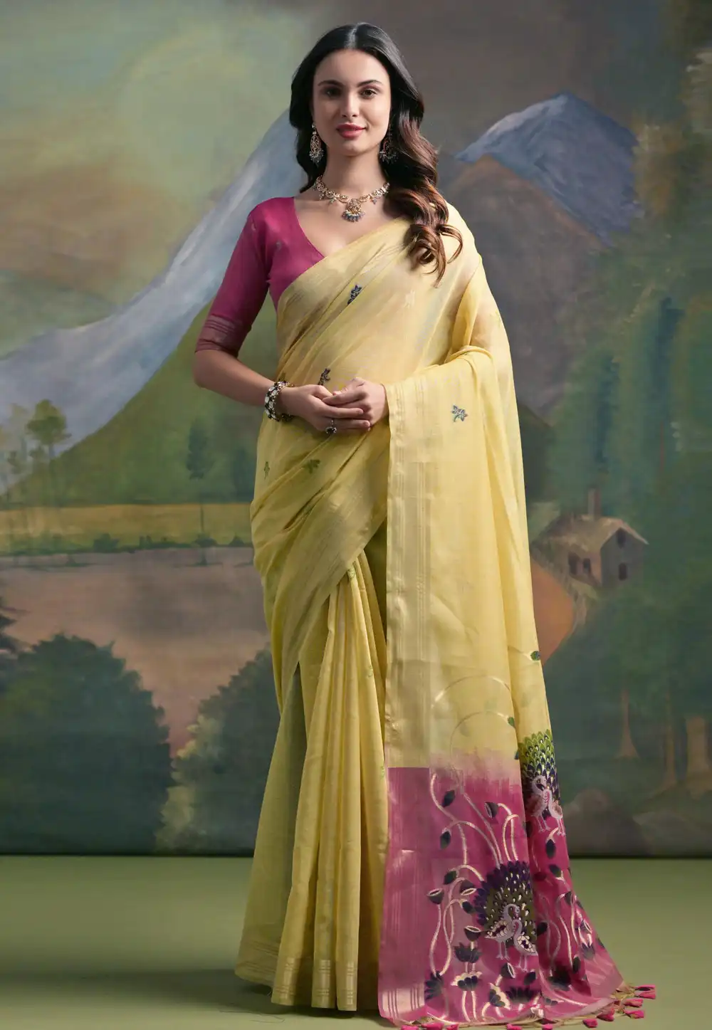 Yellow Silk Saree With Blouse 292441