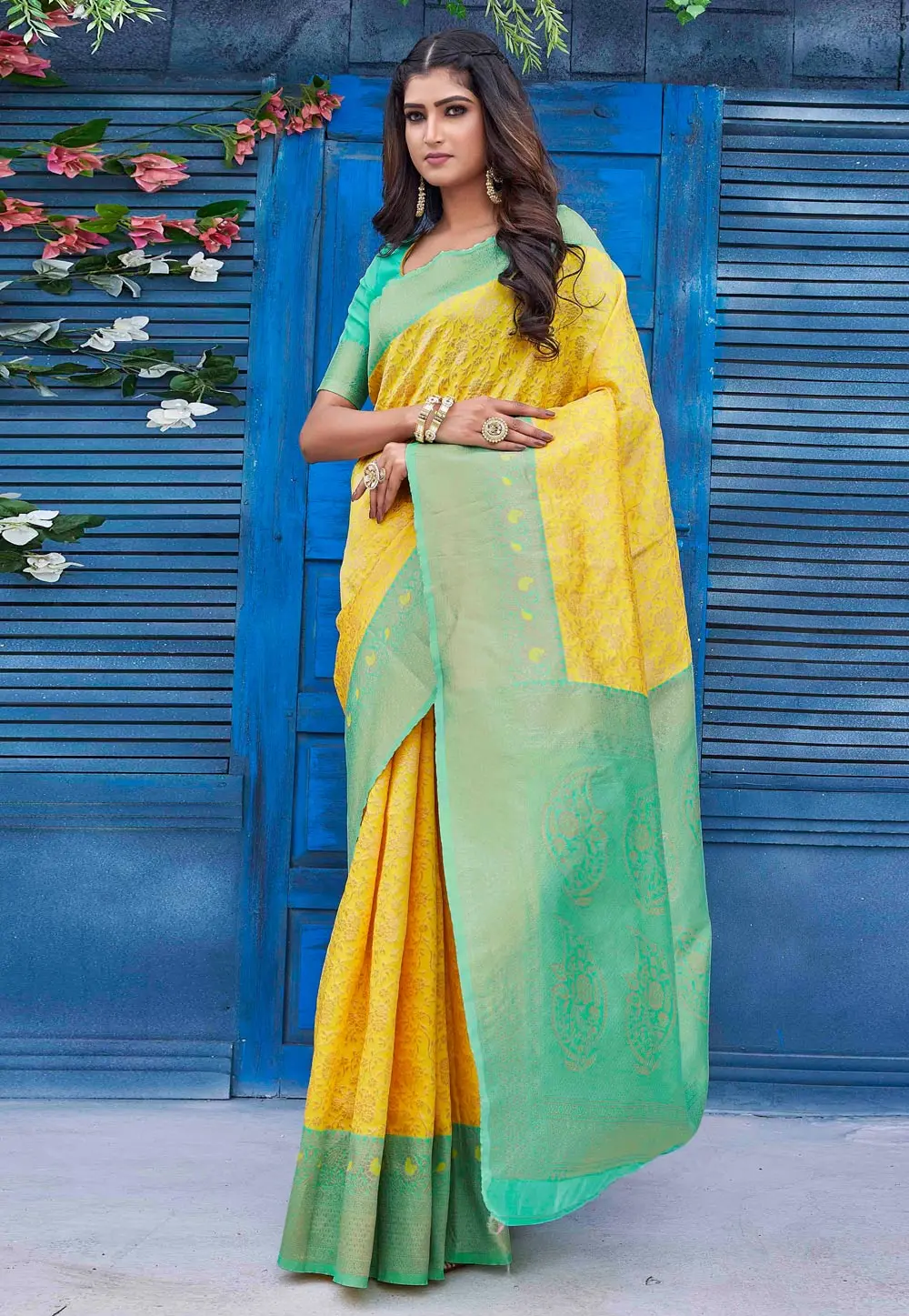 Yellow Silk Saree With Blouse 298821