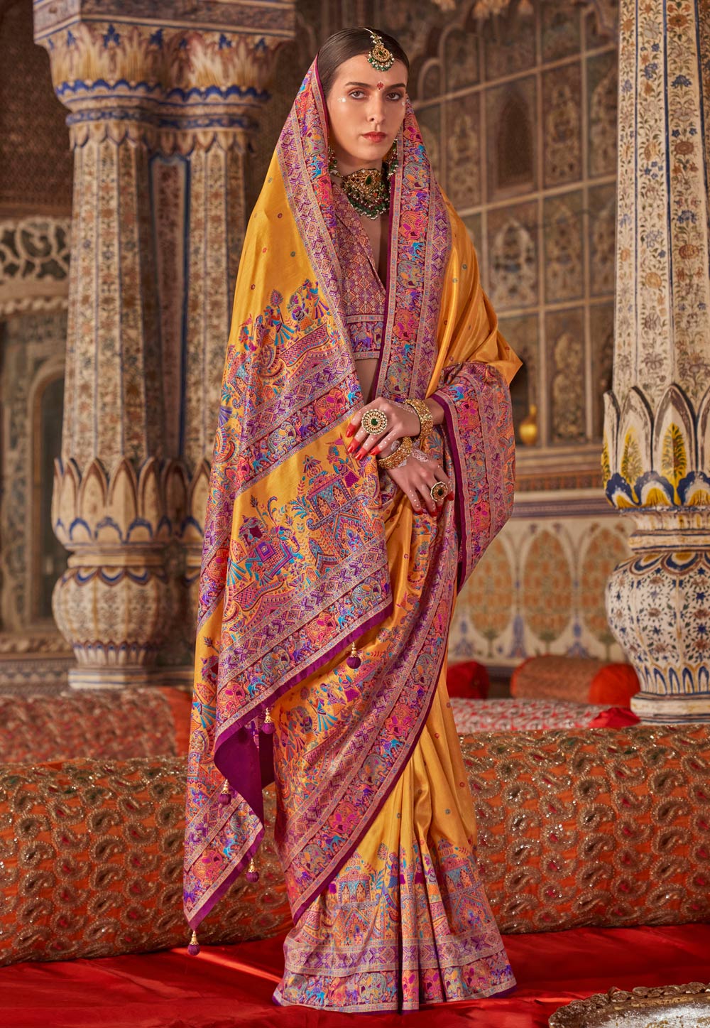 Yellow Silk Saree With Blouse 309347