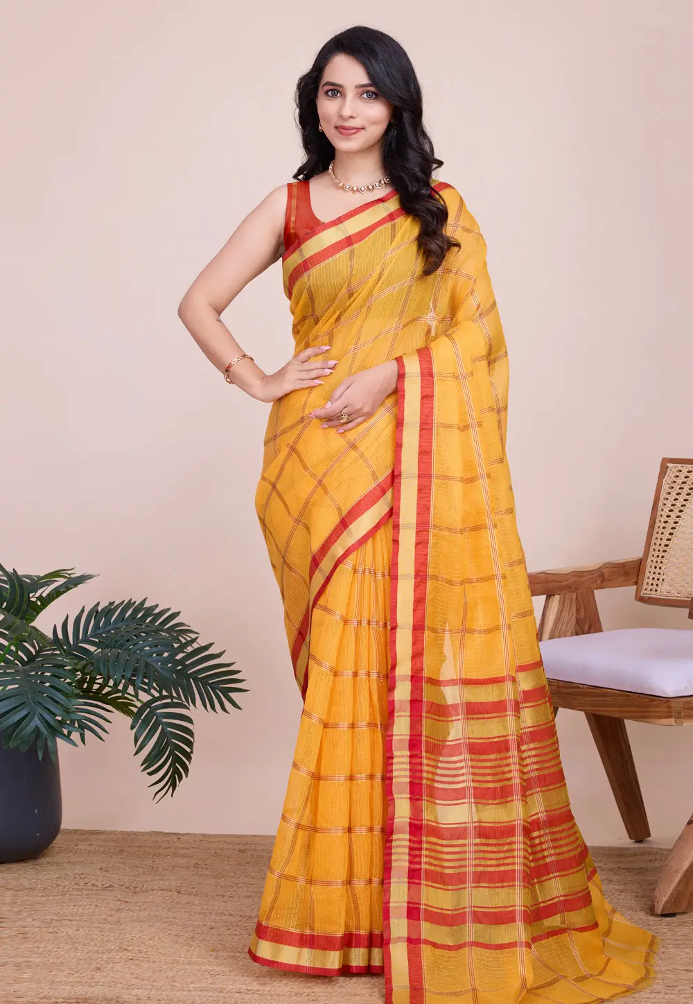 Yellow Silk Saree With Blouse 297048