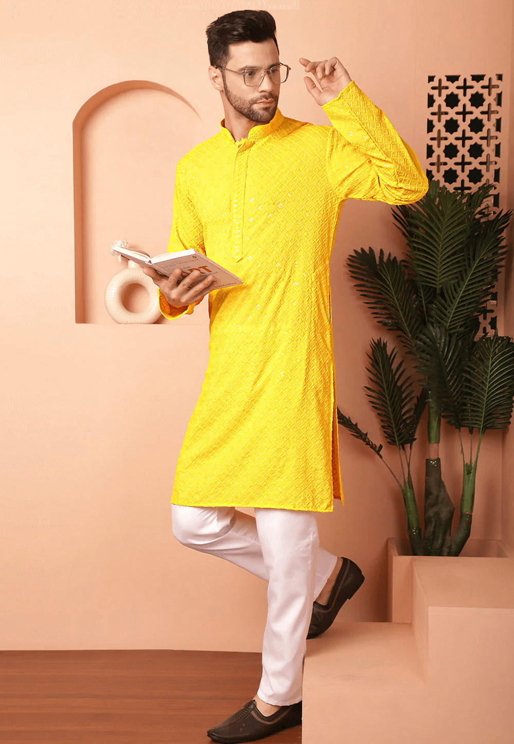 Yellow Viscose Rayon Kurta Pajama 287728