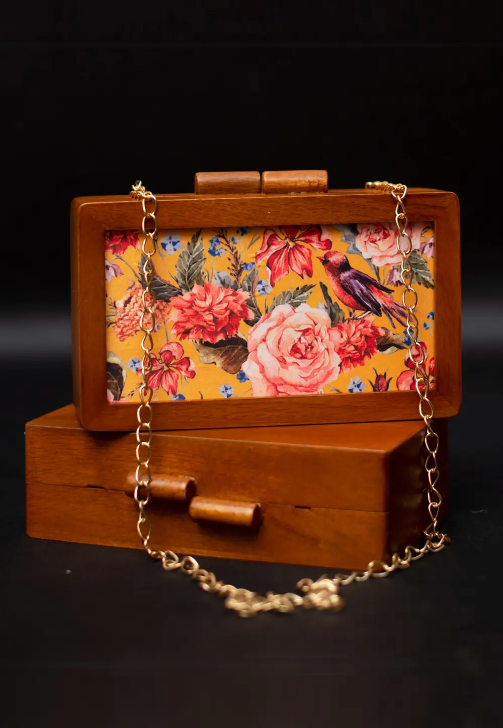 Yellow Wooden Clutch 297619