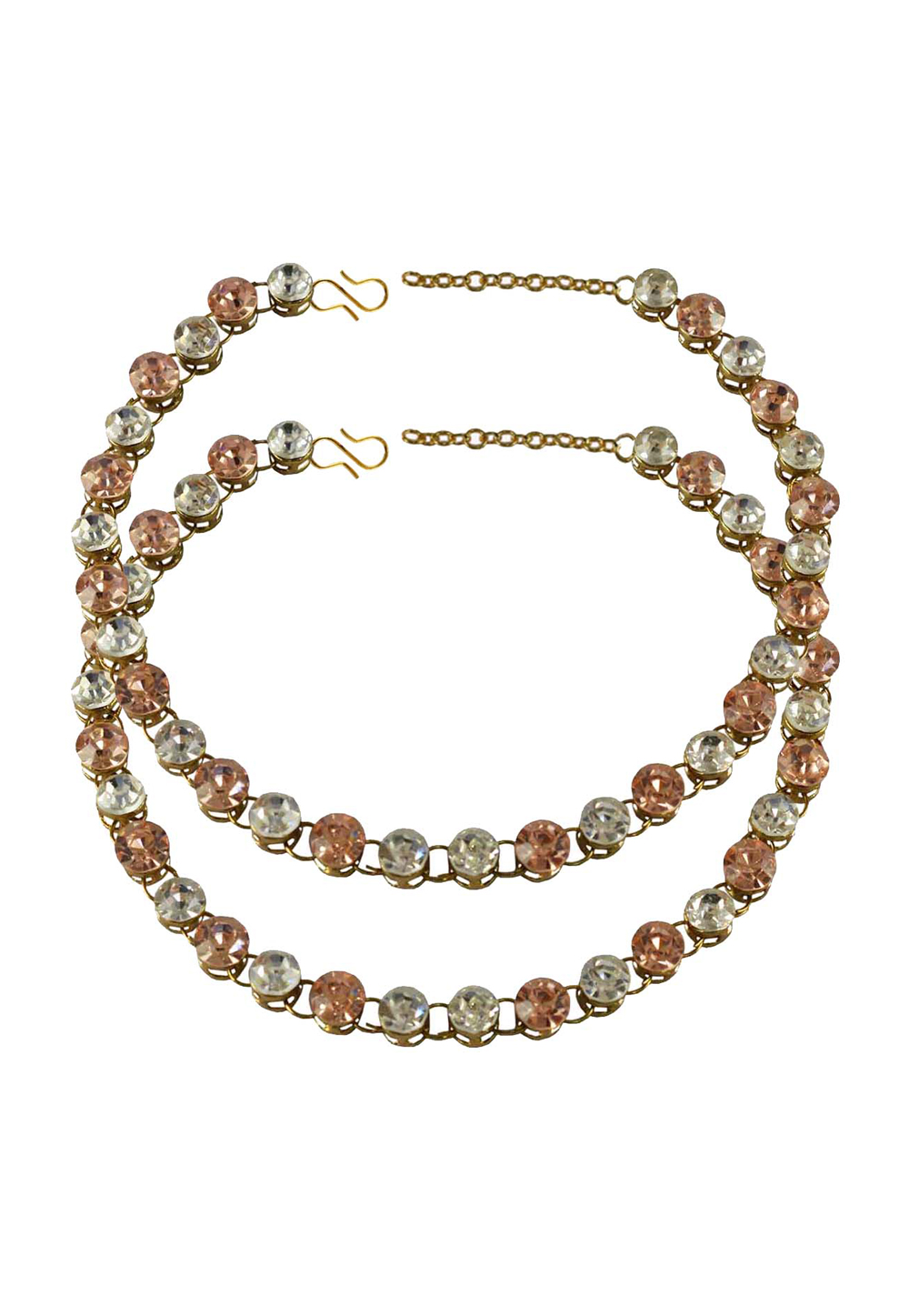 Peach Brass Gold Plated Anklets 171256