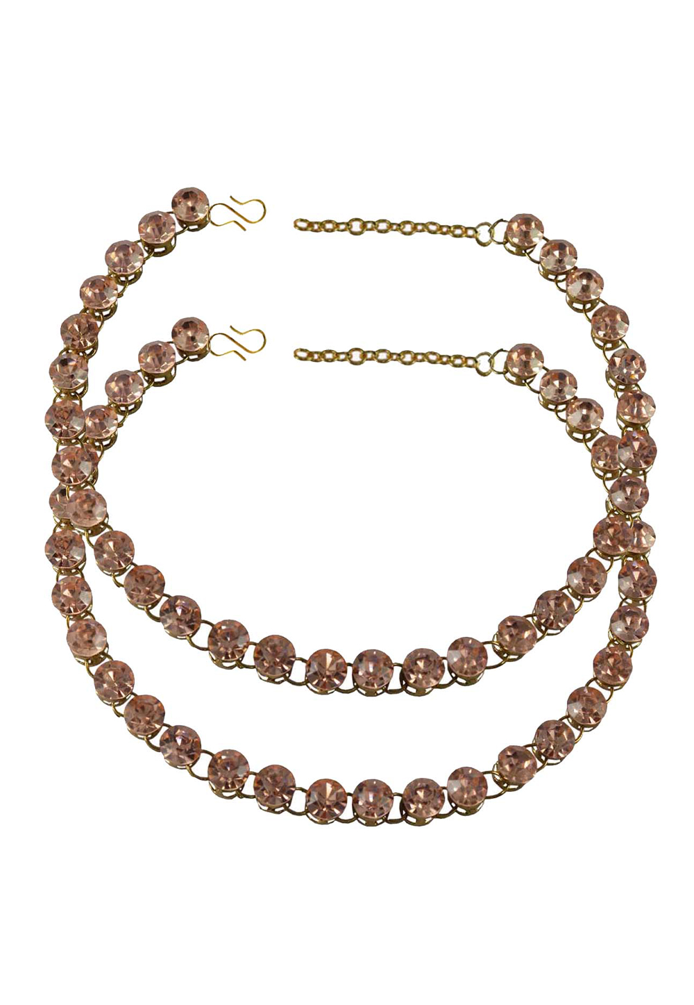 Shaded Pink Brass Gold Plated Anklets 171261