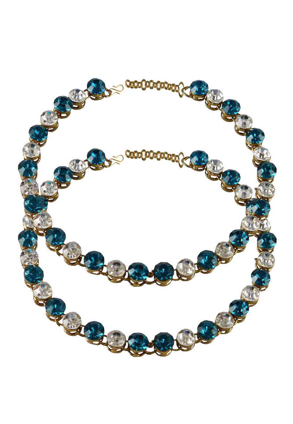Blue Brass Gold Plated Anklets 171262
