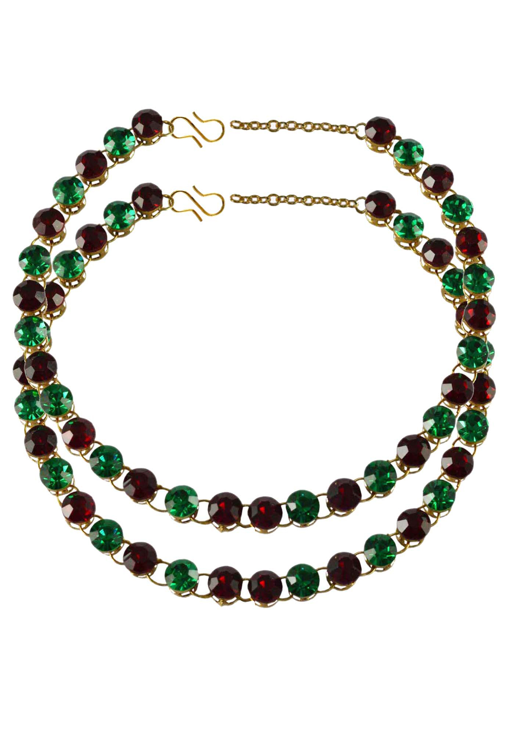 Green Brass Gold Plated Anklets 171268