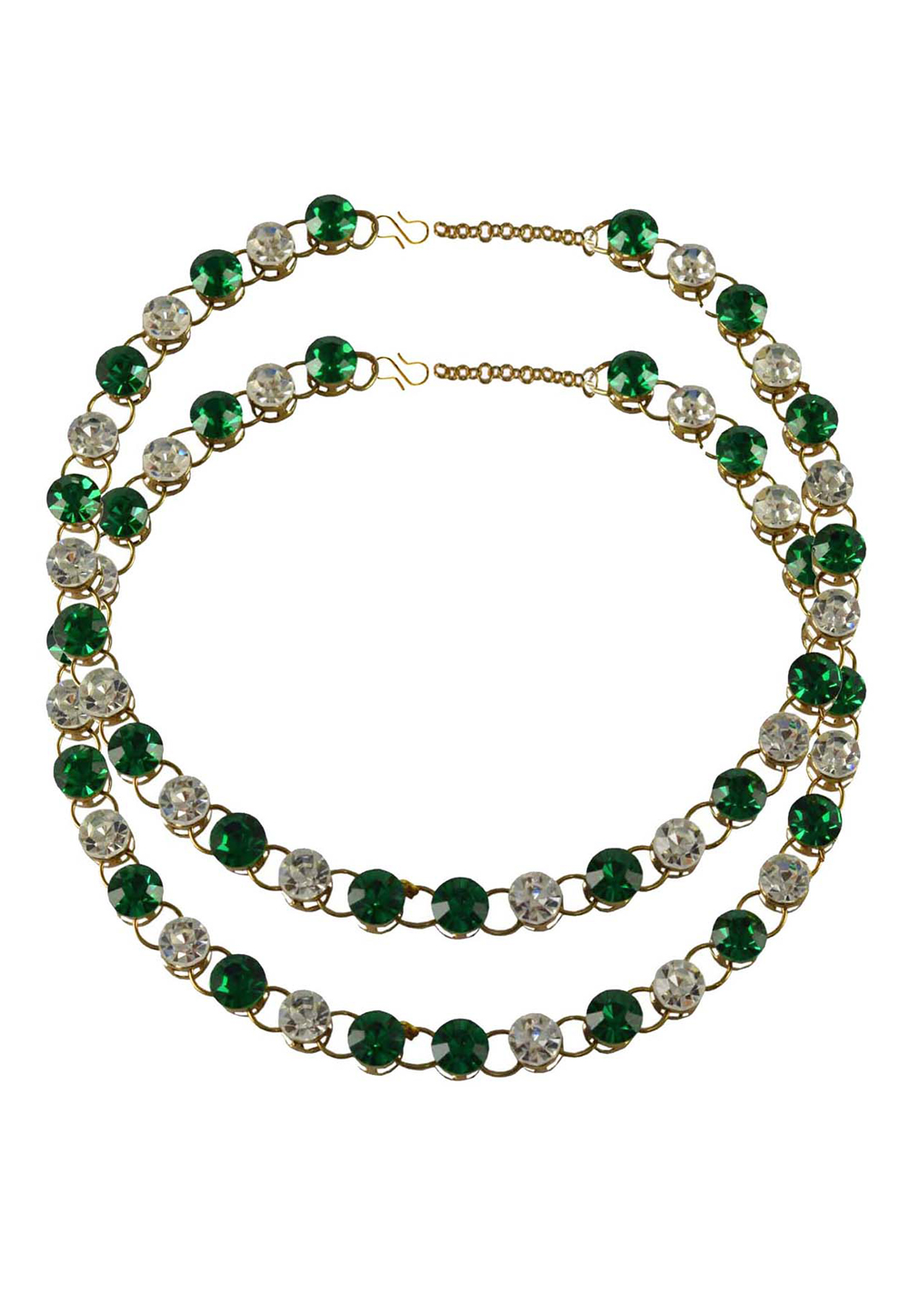 Green Brass Gold Plated Anklets 171269