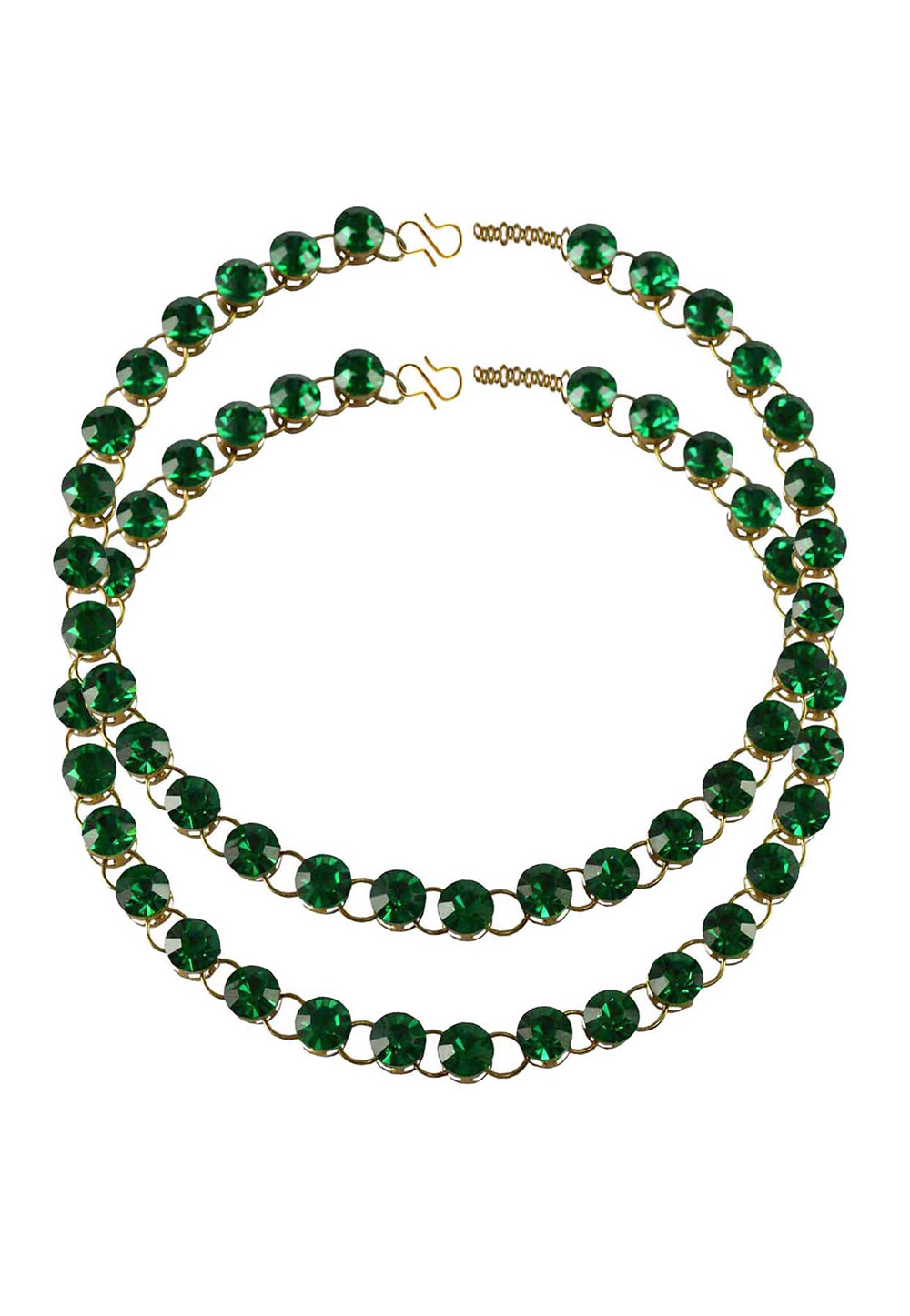 Green Brass Gold Plated Anklets 171270