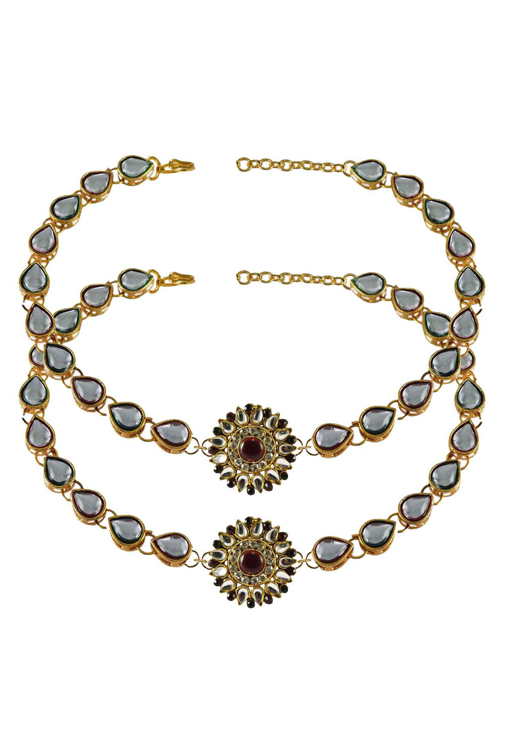 Grey Brass Gold Plated Anklets 171279
