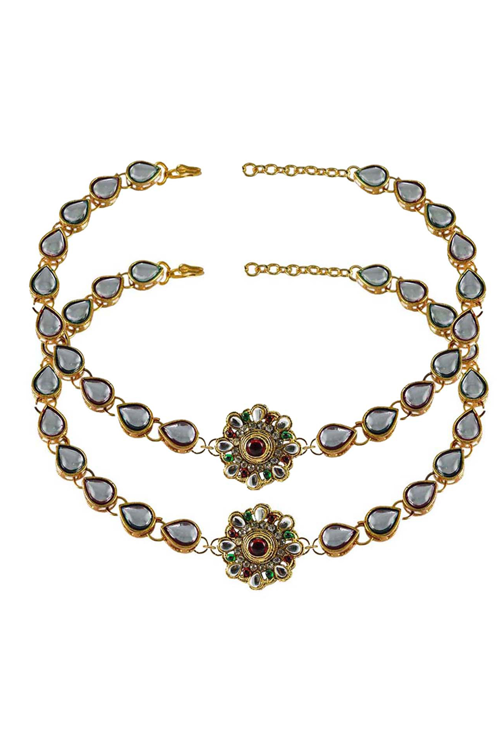 Grey Brass Gold Plated Anklets 171281