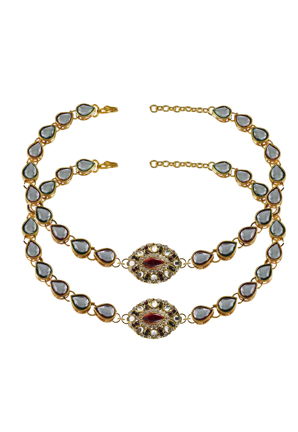 Grey Brass Gold Plated Anklets 171282