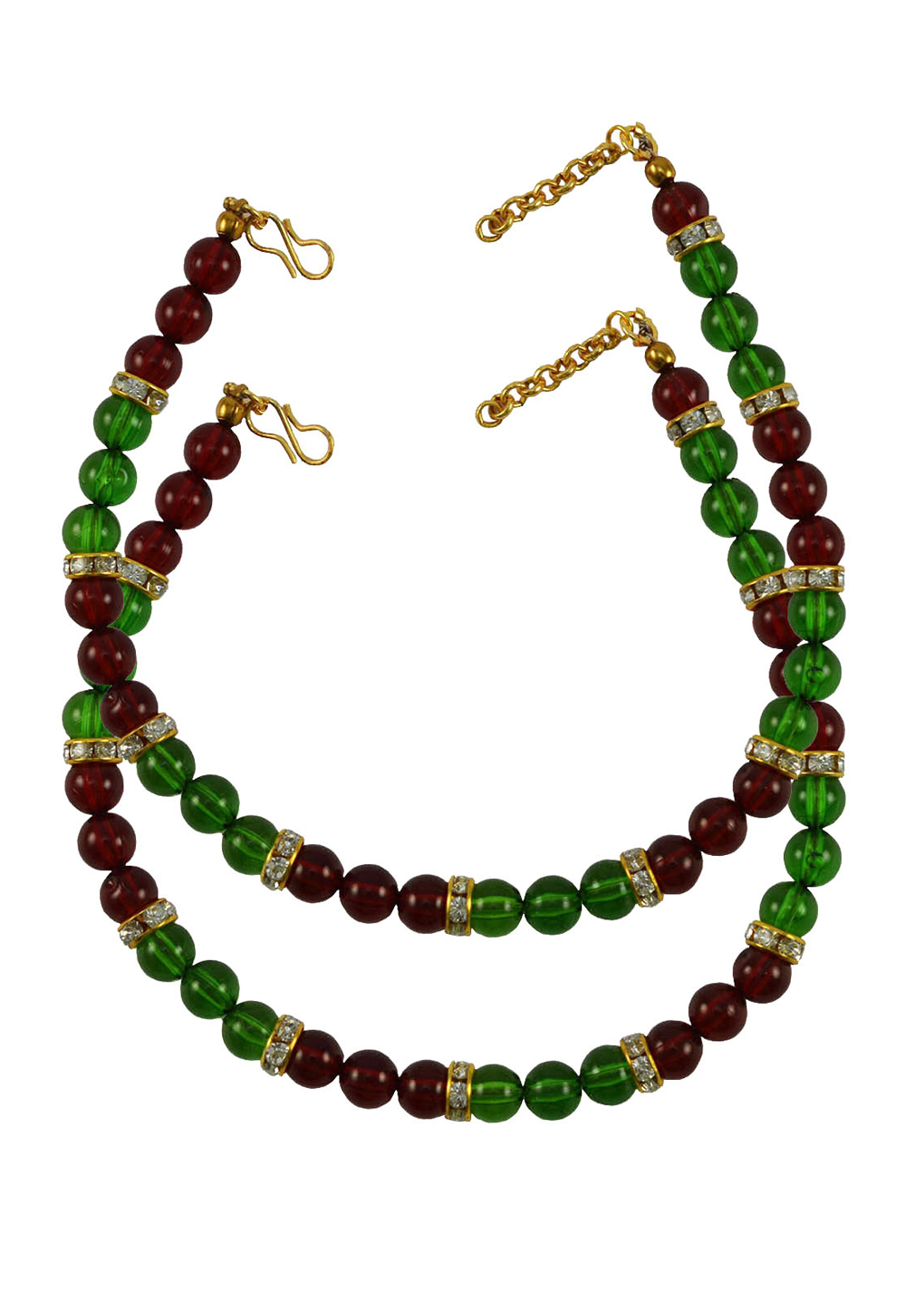Maroon Brass Gold Plated Anklets 171372