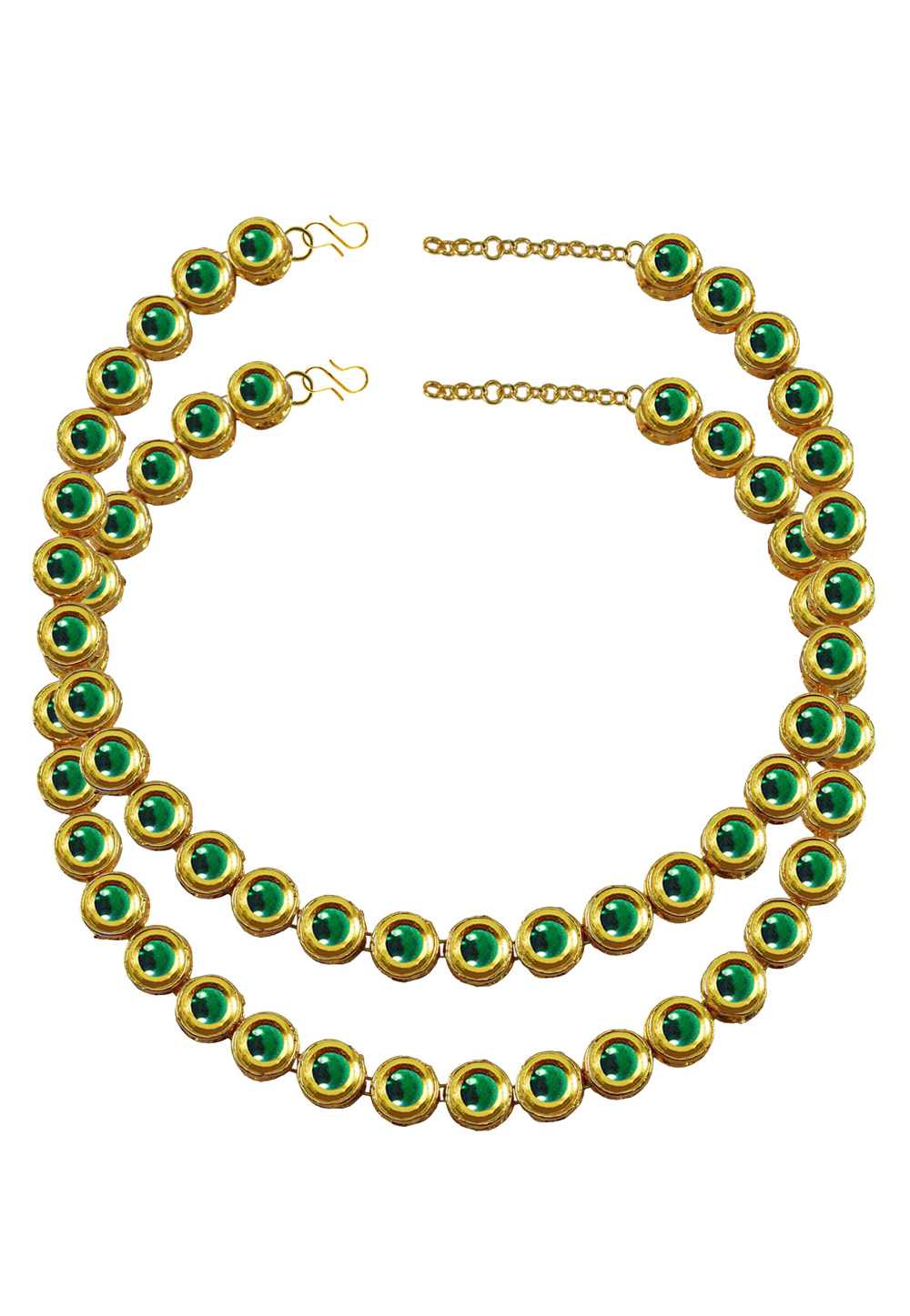 Green Brass Gold Plated Anklets 171380