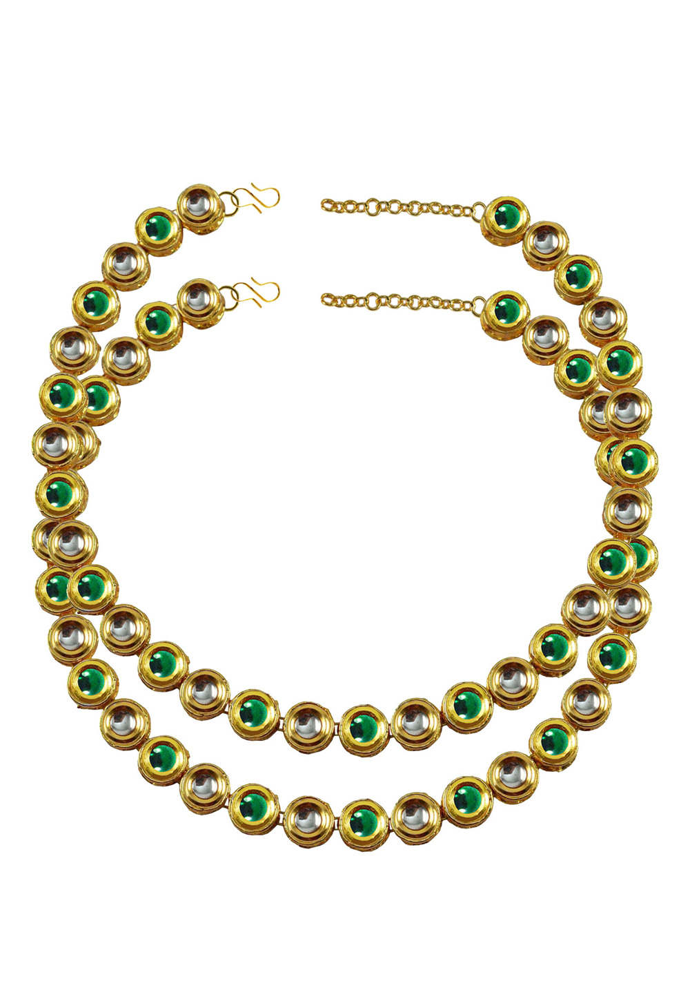 Green Brass Gold Plated Anklets 171383